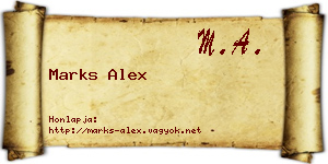 Marks Alex névjegykártya